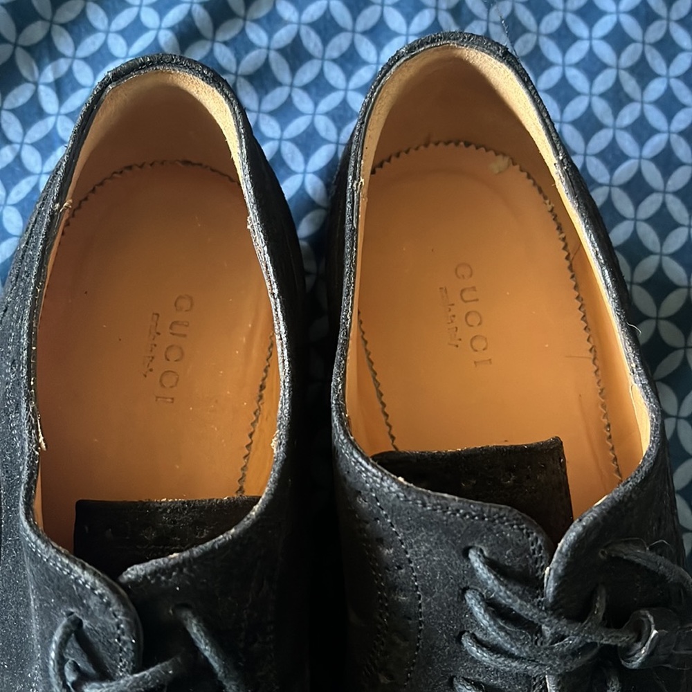 GUCCI Goodyear Brogue Oxford Cap Toe Leather Lace Up Loafer Shoes - Picture 5 of 11